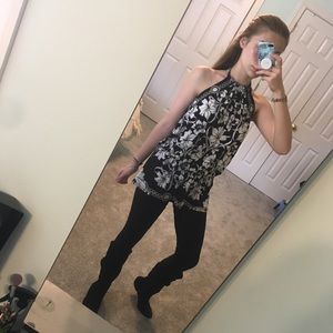 White House Black Market Floral Halter Top